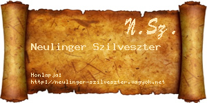 Neulinger Szilveszter névjegykártya